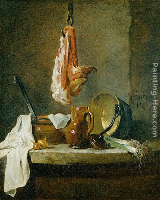 Still Life with a Rib of Beef painting - Jean Baptiste Simeon Chardin Still Life with a Rib of Beef art painting